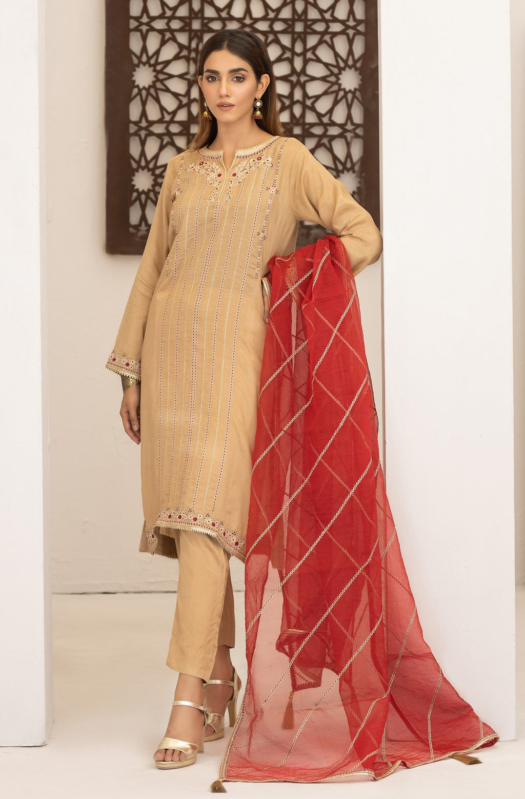 Lakhany Pret Embroidered Raw Silk 3 Piece Suit LG-UB-0022