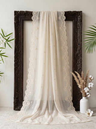 01 Piece Ready to wear Embroidered Chiffon Dupatta