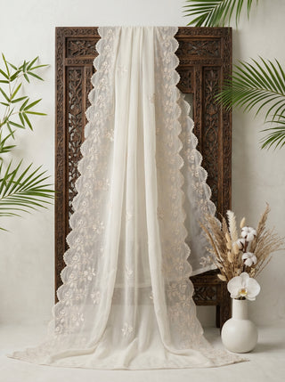 01 Piece Ready to wear Embroidered Chiffon Dupatta