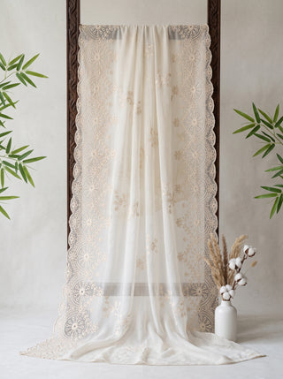 01 Piece Ready to wear Embroidered Chiffon Dupatta