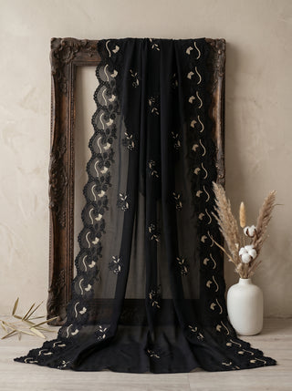 01 Piece Ready to wear Embroidered Chiffon Dupatta