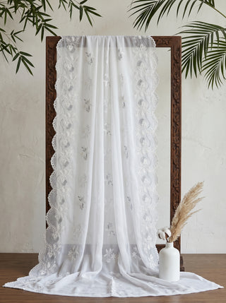 01 Piece Ready to wear Embroidered Chiffon Dupatta
