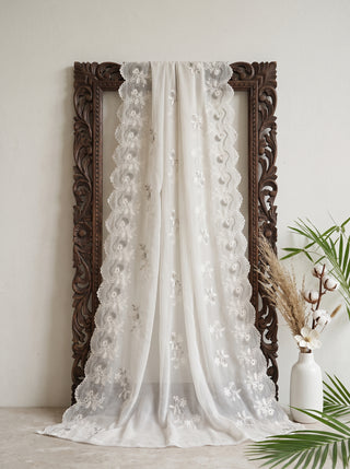 01 Piece Ready to wear Embroidered Chiffon Dupatta