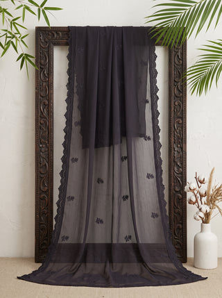 01 Piece Ready to wear Embroidered Chiffon Dupatta
