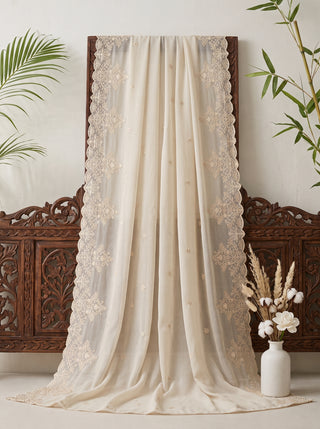 01 Piece Ready to wear Embroidered Chiffon Dupatta