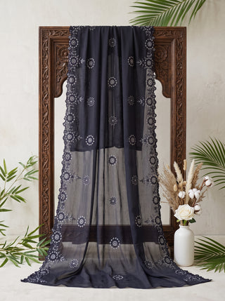 01 Piece Ready to wear Embroidered Chiffon Dupatta