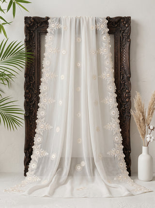 01 Piece Ready to wear Embroidered Chiffon Dupatta