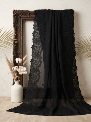 01 Piece Ready to wear Embroidered Chiffon Dupatta