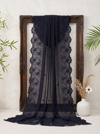 01 Piece Ready to wear Embroidered Chiffon Dupatta