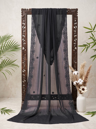 01 Piece Ready to wear Embroidered Chiffon Dupatta