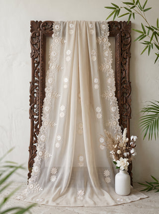 01 Piece Ready to wear Embroidered Chiffon Dupatta