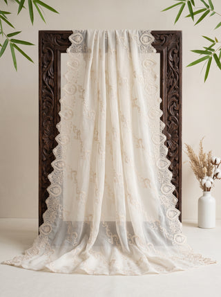 01 Piece Ready to wear Embroidered Chiffon Dupatta