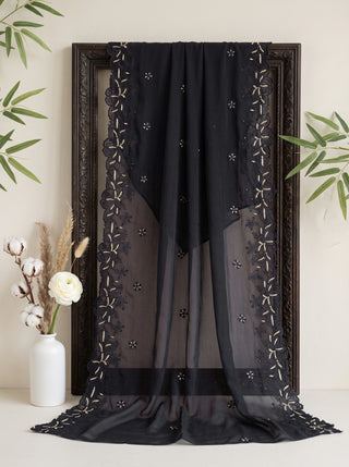 01 Piece Ready to wear Embroidered Chiffon Dupatta