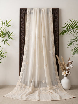 01 Piece Ready to wear Embroidered Chiffon Dupatta