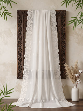 01 Piece Ready to wear Embroidered Chiffon Dupatta