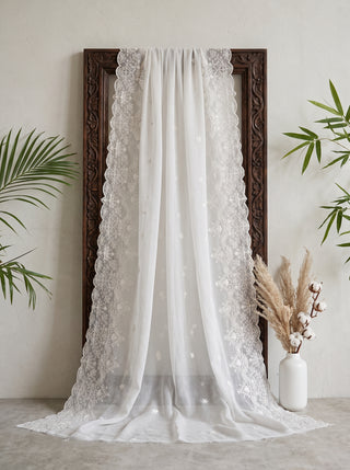 01 Piece Ready to wear Embroidered Chiffon Dupatta