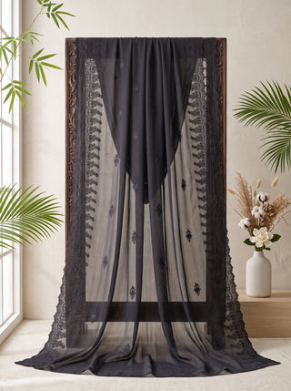 01 Piece Ready to wear Embroidered Chiffon Dupatta