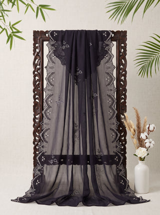 01 Piece Ready to wear Embroidered Chiffon Dupatta