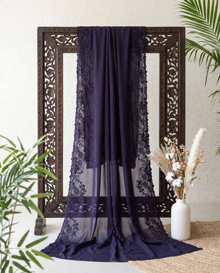 01 Piece Ready to wear Embroidered Chiffon Dupatta