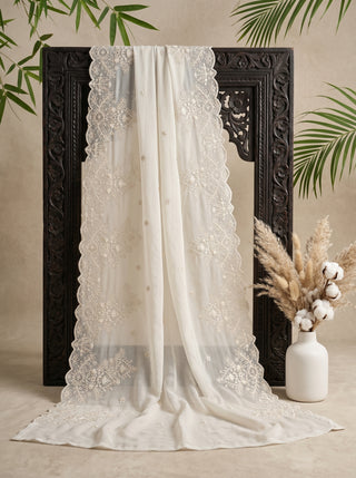 01 Piece Ready to wear Embroidered Chiffon Dupatta