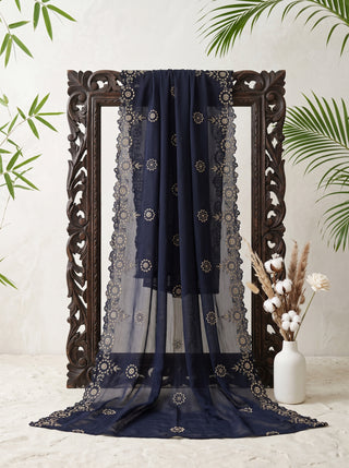01 Piece Ready to wear Embroidered Chiffon Dupatta