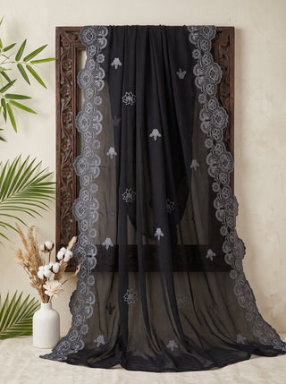 01 Piece Ready to wear Embroidered Chiffon Dupatta