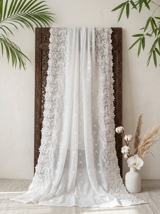 01 Piece Ready to wear Embroidered Chiffon Dupatta