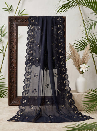 01 Piece Ready to wear Embroidered Chiffon Dupatta