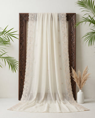01 Piece Ready to wear Embroidered Chiffon Dupatta