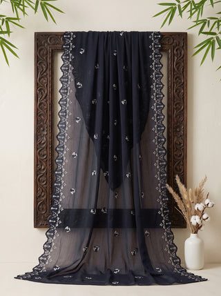 01 Piece Ready to wear Embroidered Chiffon Dupatta