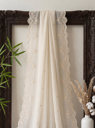01 Piece Ready to wear Embroidered Chiffon Dupatta