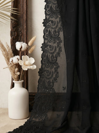 01 Piece Ready to wear Embroidered Chiffon Dupatta