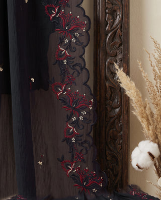 01 Piece Ready to wear Embroidered Chiffon Dupatta