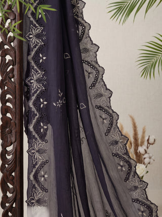 01 Piece Ready to wear Embroidered Chiffon Dupatta