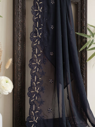 01 Piece Ready to wear Embroidered Chiffon Dupatta