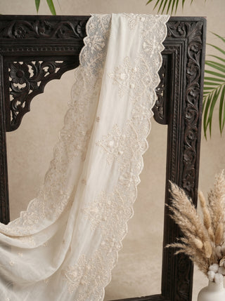 01 Piece Ready to wear Embroidered Chiffon Dupatta