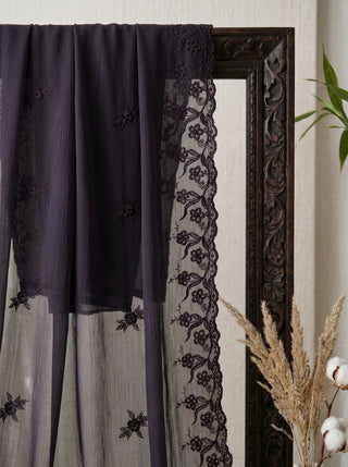 01 Piece Ready to wear Embroidered Chiffon Dupatta