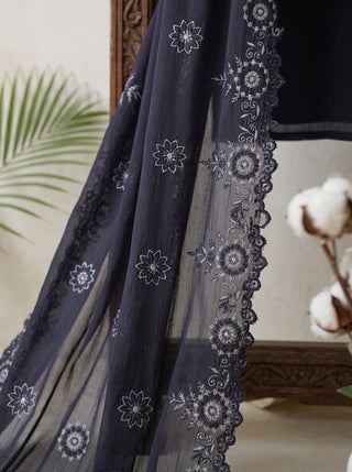 01 Piece Ready to wear Embroidered Chiffon Dupatta