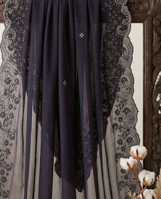 01 Piece Ready to wear Embroidered Chiffon Dupatta