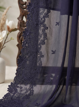 01 Piece Ready to wear Embroidered Chiffon Dupatta