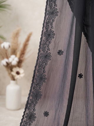 01 Piece Ready to wear Embroidered Chiffon Dupatta