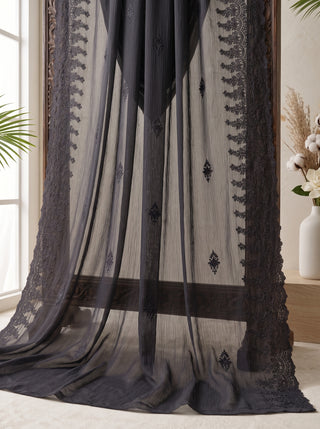01 Piece Ready to wear Embroidered Chiffon Dupatta