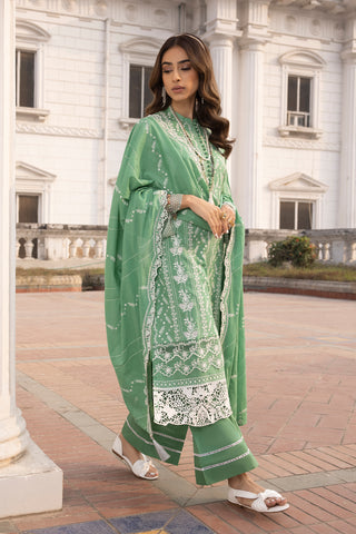 03 Piece Unstitched Embroidered Lawn With Embroidered Lawn dupatta