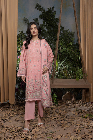 03 Piece Unstitched Digital Printed Textured Karandi