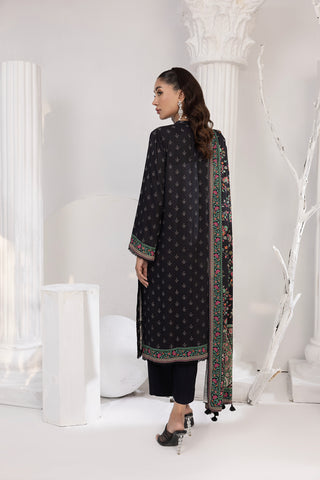 03 Piece Unstitched Printed Cottel With Printed Jacquard Shawl