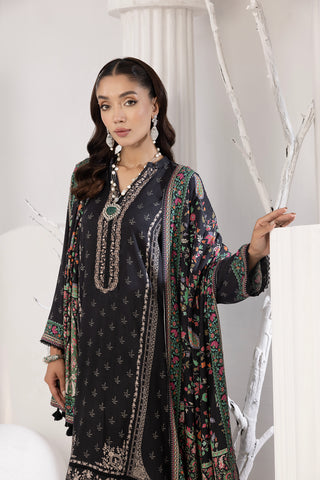 03 Piece Unstitched Printed Cottel With Printed Jacquard Shawl