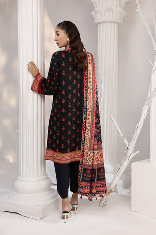 03 Piece Unstitched Printed Cottel With Printed Jacquard Shawl