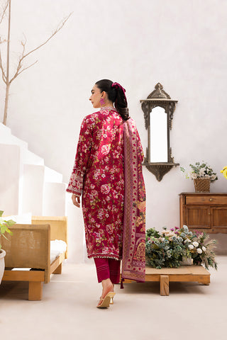 03 Piece Stitched Printed Embroidered with Printed Lawn Dupatta