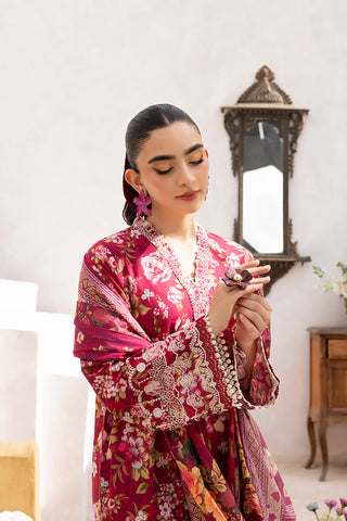 03 Piece Stitched Printed Embroidered with Printed Lawn Dupatta