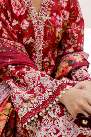 03 Piece Stitched Printed Embroidered with Printed Lawn Dupatta